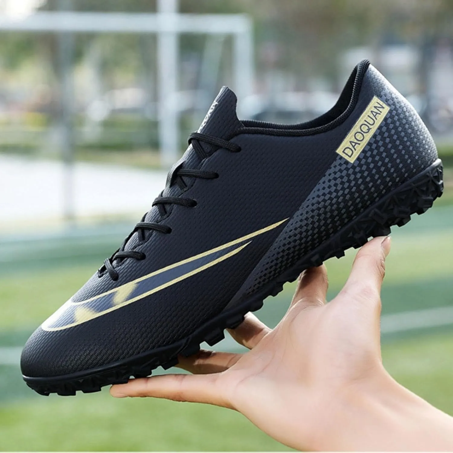 Lightweight Wide Football Cleats Competition Turf, Soccer Cleats Professional High Top Athletic Training Ground Comfortable Footwear