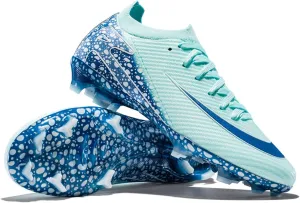 Lightweight Youth Mid-top Soccer Cleats Comfortable Football Cleats, Turf Training Athletic Shoes for Big Boys Youth Lace Up