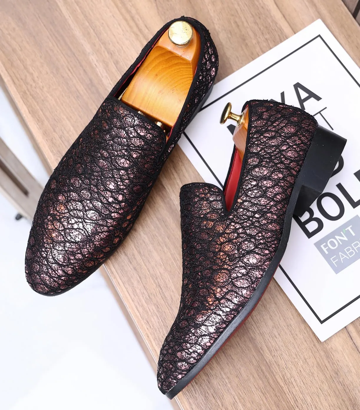 Loafers Dress Slip On Shoes for Men Smoking Sparkling Sequins Slipper Textured Glitter Tuxedo Prom Penny Loafers Mens Luxury Wedding Casual Moccasins