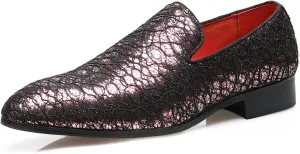 Loafers Dress Slip On Shoes for Men Smoking Sparkling Sequins Slipper Textured Glitter Tuxedo Prom Penny Loafers Mens Luxury Wedding Casual Moccasins