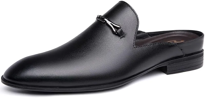 Luxury Brand Half Drag Casual Sandals Shoes Men Slippers Genuine Leather Loafers Lazy Penny Shoes Slip on Mens Shoe