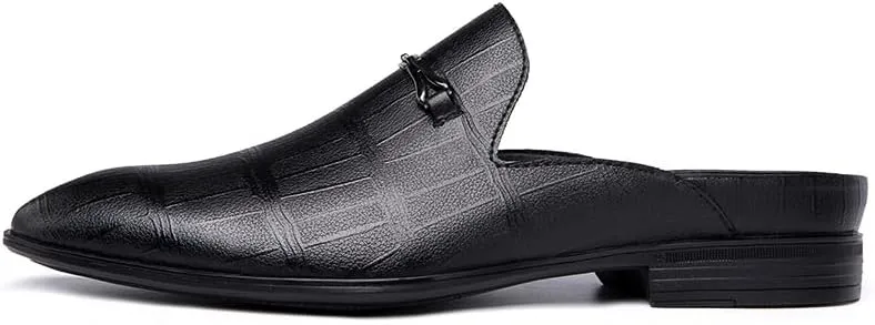 Luxury Brand Half Drag Casual Sandals Shoes Men Slippers Genuine Leather Loafers Lazy Penny Shoes Slip on Mens Shoe