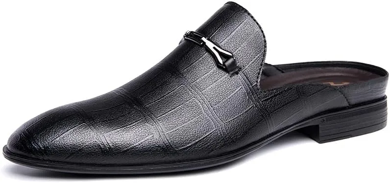 Luxury Brand Half Drag Casual Sandals Shoes Men Slippers Genuine Leather Loafers Lazy Penny Shoes Slip on Mens Shoe