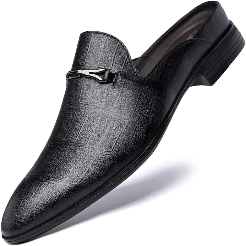 Luxury Brand Half Drag Casual Sandals Shoes Men Slippers Genuine Leather Loafers Lazy Penny Shoes Slip on Mens Shoe