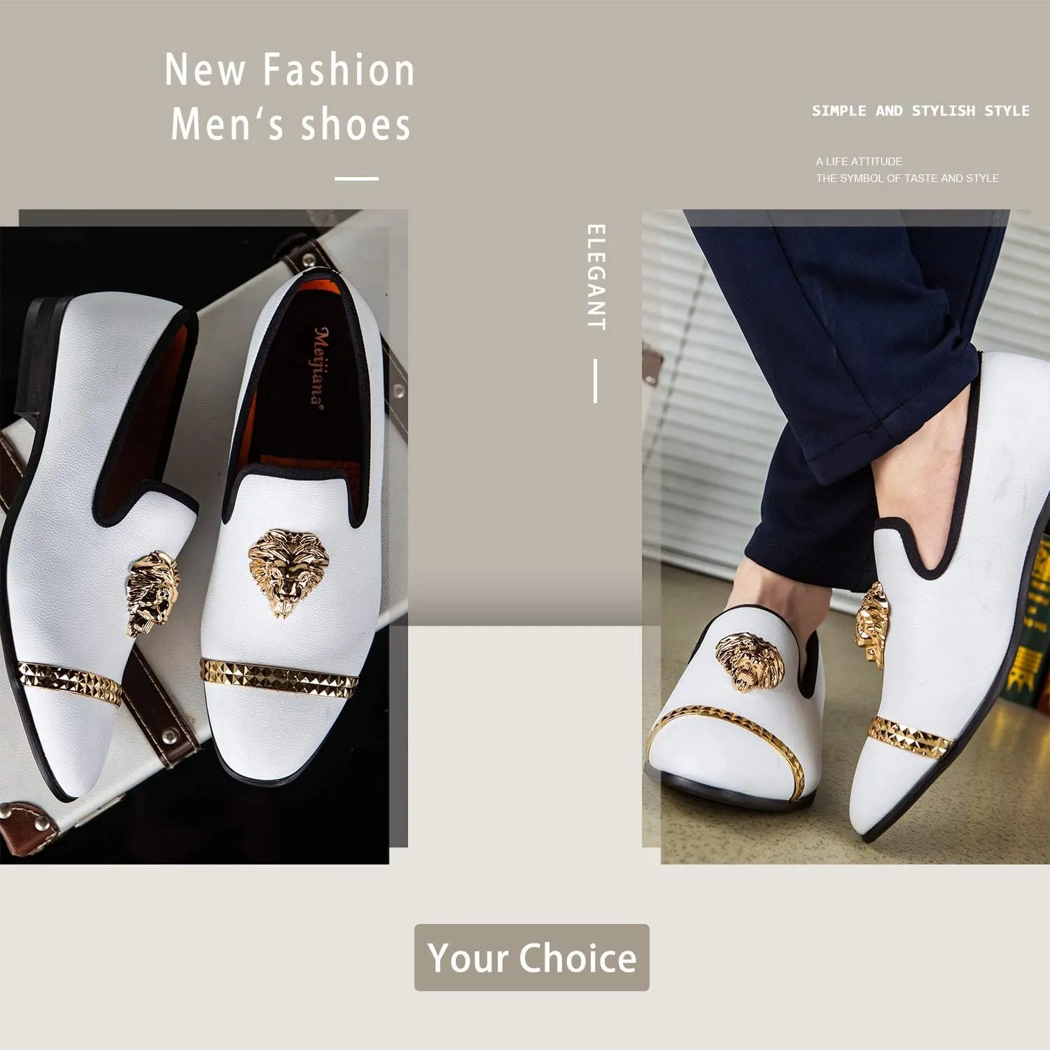Meijiana Loafers Men Luxury Wedding Dress Shoes Fashion Party Shoes for Men