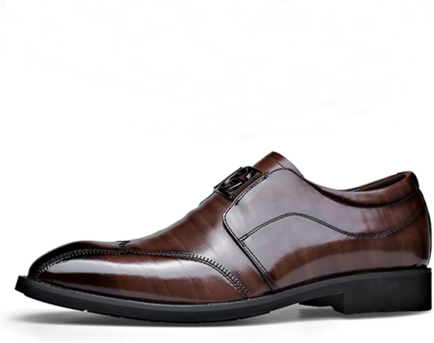 Men Loafer Shoes Classic Pointed Toe Pull-on Formal Oxfords Shoes Office Casual Slip-Ons Business Wedding Dress Shoes