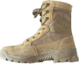 Men Military Tactical Leather Work Sport Boots, 1000D Nylon Waterproof Stab Resistant Hiking Sneakers