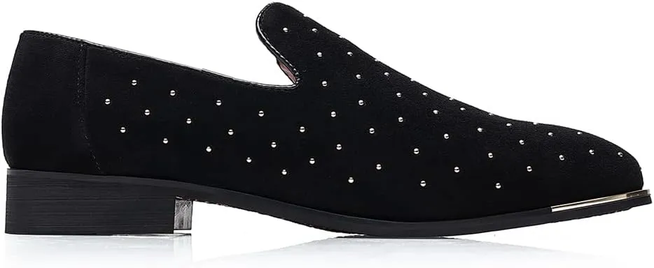 Men Slip-On Loafers Velvet Leather Oxfords Luxury Party Dress Shoes Nightclub Shoes