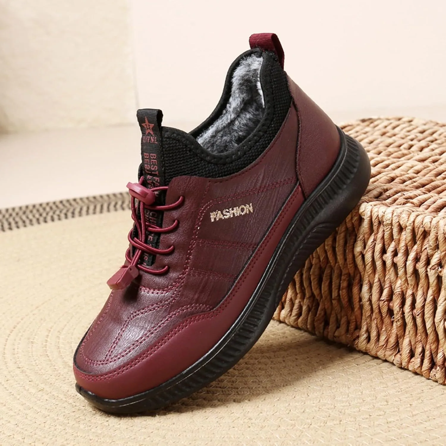 Men Work Boots Wide Width Hiking Sneakers Shoes with Fur Lined Womens Safety Toe Shoes Waterproof Waterproof Outdoor Shoes Lightweight Anti Slip Hike Grounded Footwear