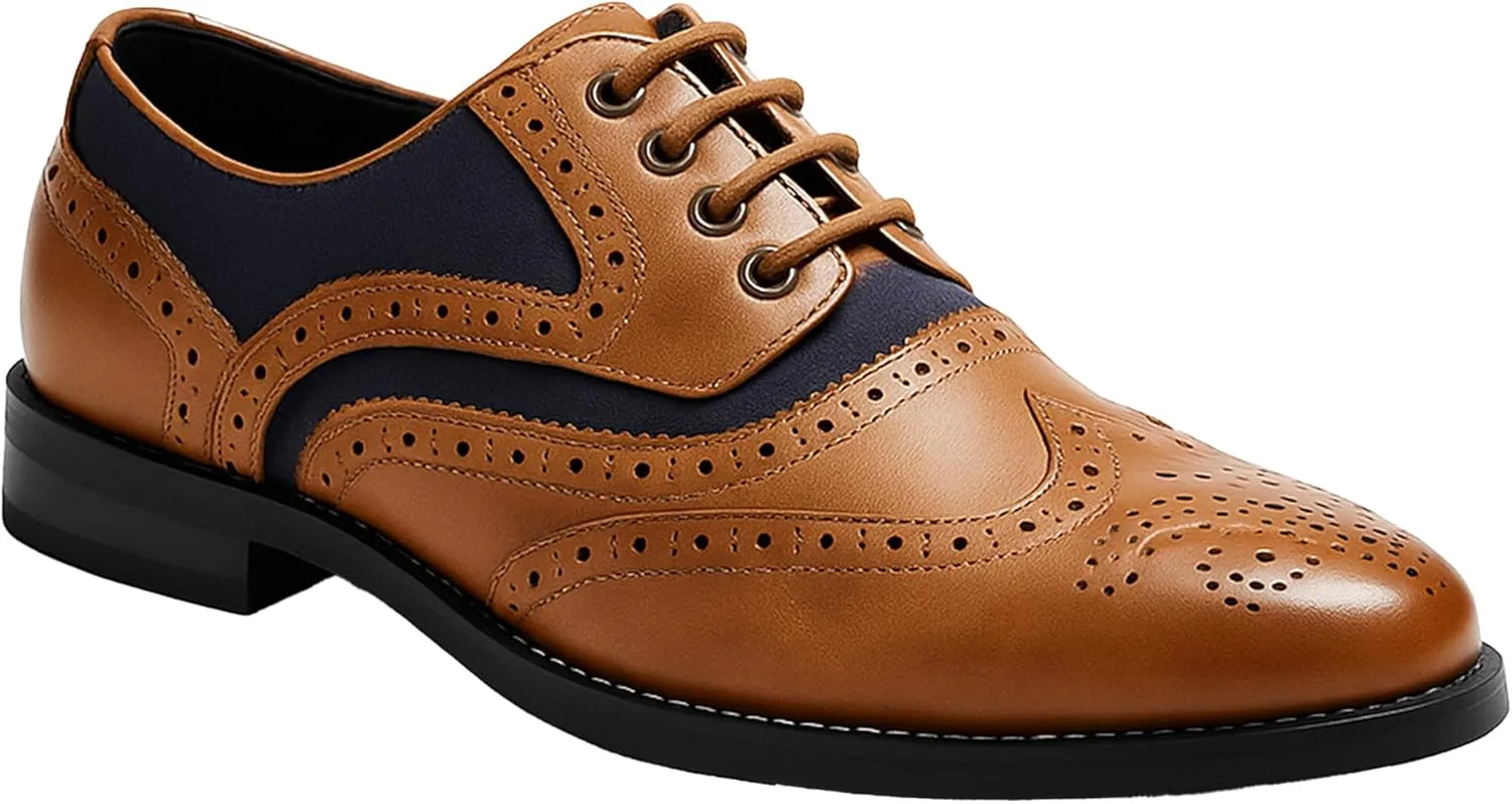 Men??s & Boys Suede-Leather Wingtip Brogue Oxford Shoes for Weddings & All Occasions