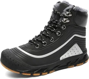 Mens Boots Men's boots Winter waterproof plush snow boots Outdoor men's shoes Safety boots Leather work hiking