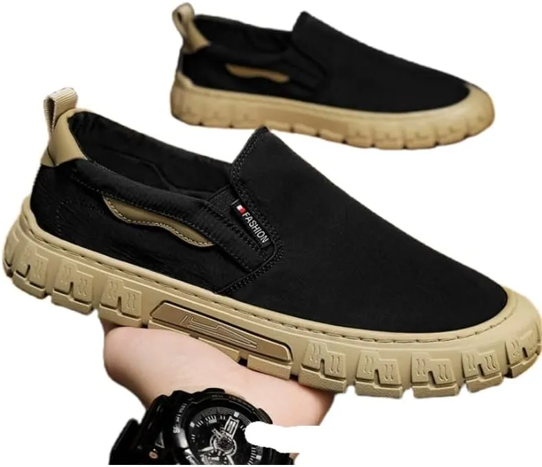 Men's Breathable Canvas-Bottom Casual Skate Shoes with Lace-Up Design - Ideal for Outdoor Leisure & Daily Wear
