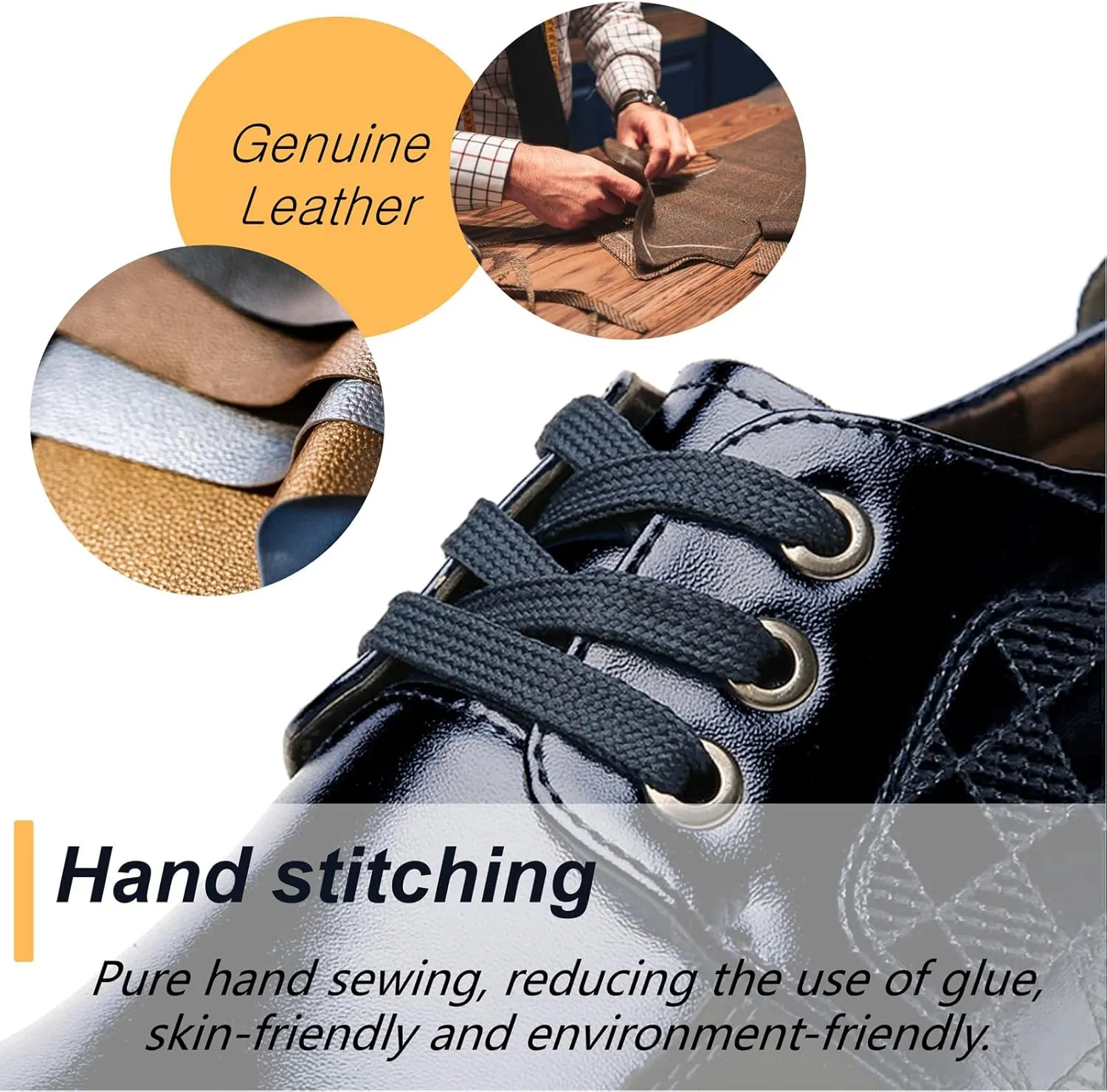 Men's Causal Oxfords Business Dress Shoes Lightweight Lace up Leather Loafers Classic Formal Shoes Driving Walking