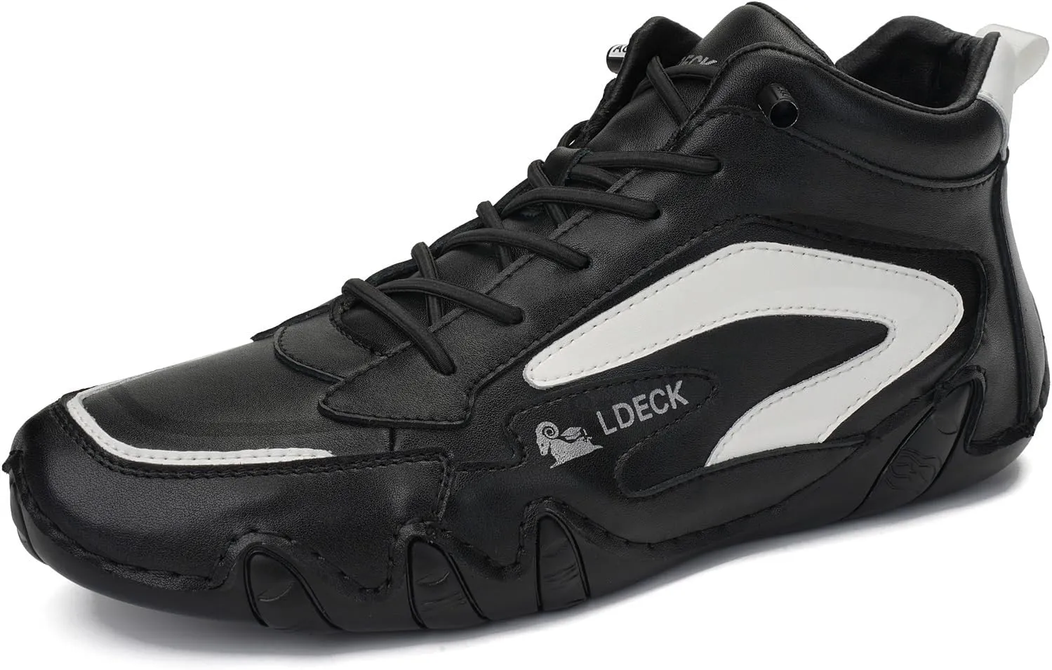 Men's Fashion Leather Waterproof Hiking Shoes Lightweight Lace Up Sports Sneakers Casual Slip-on Non-Slip Walking Shoes Chukka Boots (Color : Black, Size : 9)