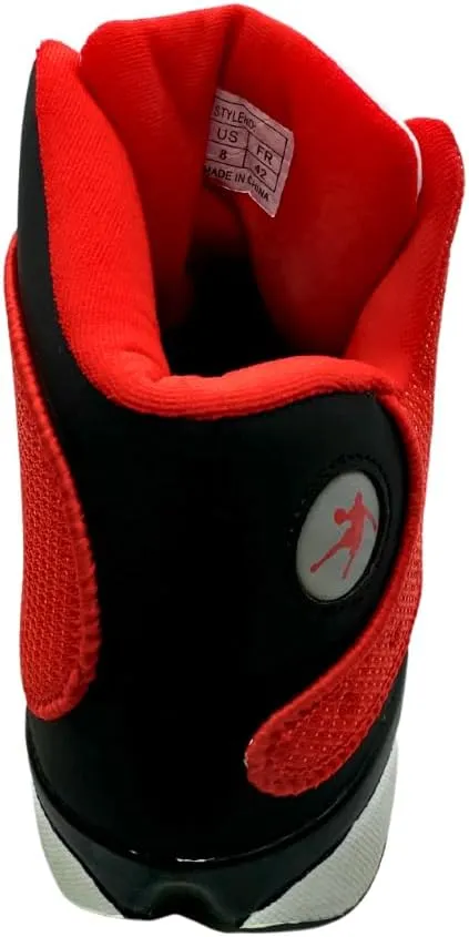 Men's High-Performance Basketball Shoes, Red & White Athletic Sneakers with Durable Outsole