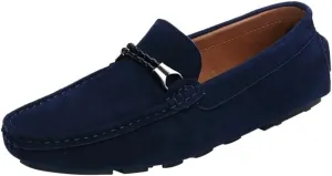 Mens Loafers Shoe Suede Vamp Round Toe Driving Moccasins Shoes Flat Heel Comfortable Slip Resistant Outdoor Wedding Slip-ons