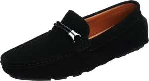 Mens Loafers Shoe Suede Vamp Round Toe Driving Moccasins Shoes Flat Heel Comfortable Slip Resistant Outdoor Wedding Slip-ons