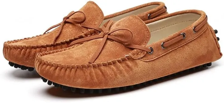 Men's Loafers Shoes Round Toe Solid Color Suede Vamp Boat Driving Loafers Comfortable Slip Resistant Lightweight Fashion Slip-ons