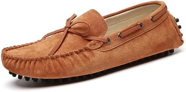 Men's Loafers Shoes Round Toe Solid Color Suede Vamp Boat Driving Loafers Comfortable Slip Resistant Lightweight Fashion Slip-ons