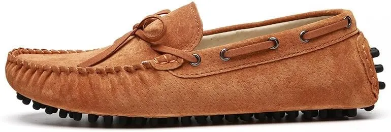 Men's Loafers Shoes Round Toe Solid Color Suede Vamp Boat Driving Loafers Comfortable Slip Resistant Lightweight Fashion Slip-ons
