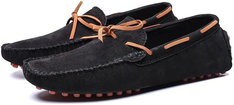 Men's Loafers Square Toe Suede Vamp Driving Loafers Moccasins Boat Shoes Anti-Slip Flexible Lightweight Wedding Slip-ons