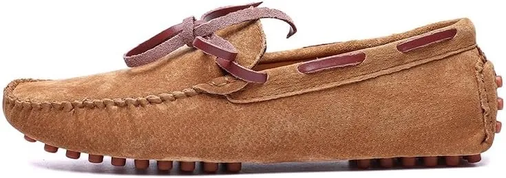 Men's Loafers Square Toe Suede Vamp Driving Loafers Moccasins Boat Shoes Anti-Slip Flexible Lightweight Wedding Slip-ons