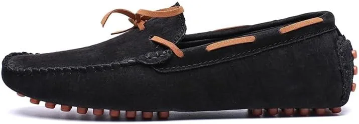 Men's Loafers Square Toe Suede Vamp Driving Loafers Moccasins Boat Shoes Anti-Slip Flexible Lightweight Wedding Slip-ons