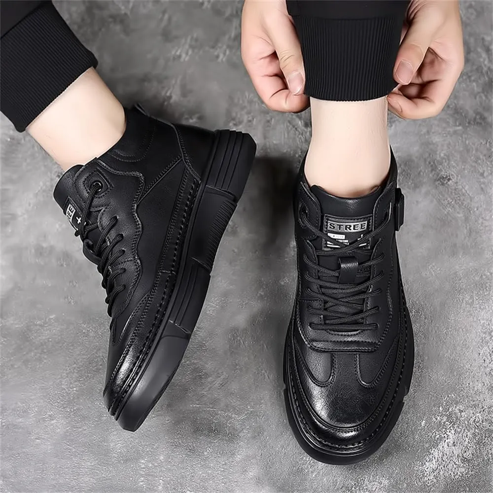 Men's Premium Leather Casual Walking Hiking Work Ankle Boots Winter Waterproof Warm Snow Boots