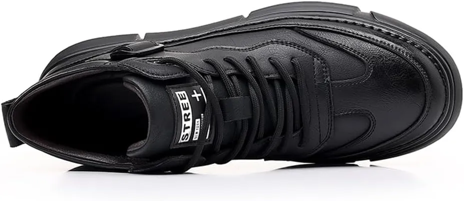 Men's Premium Leather Casual Walking Hiking Work Ankle Boots Winter Waterproof Warm Snow Boots