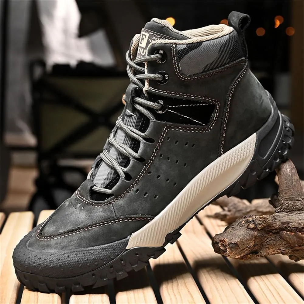 Men's Premium Leather Casual Walking Hiking Work Shoes Winter Waterproof Warm Snow Boots