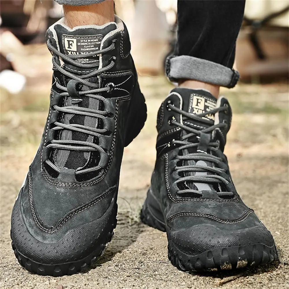 Men's Premium Leather Casual Walking Hiking Work Shoes Winter Waterproof Warm Snow Boots