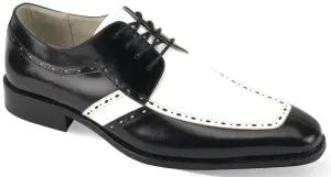 Mens Retro Fashion Black   White Leather Oxford Dress Shoes Giovanni MERRICK
