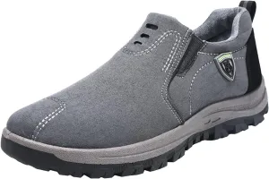 Mens Slip On Sneakers Suede Orthopedic Walking Shoes Non Slip Comfortable High Top Sneaker Lightweight Casual Breathable Running Shoes