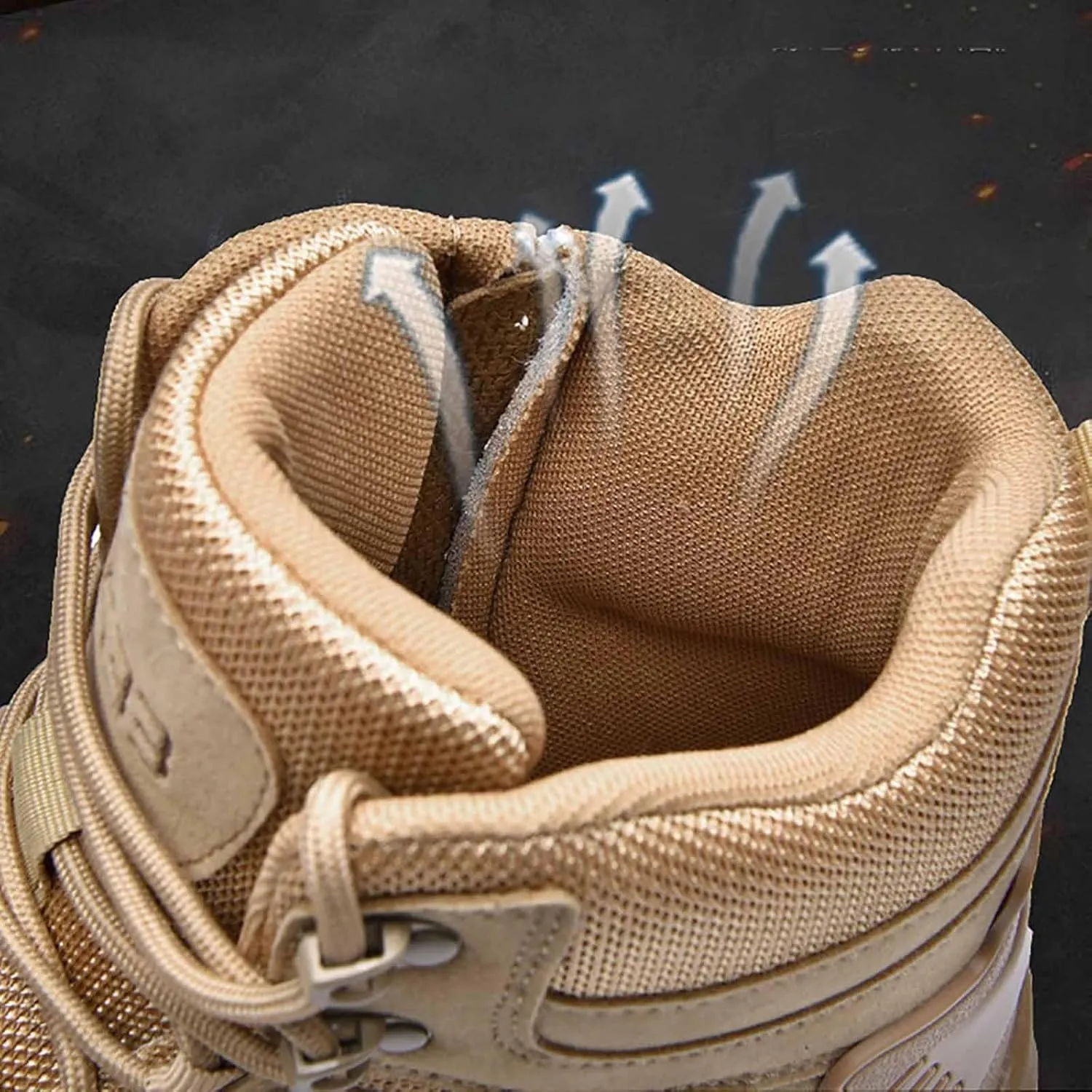 Mens Tactical Boots, Side Zipper Desert Boots Durable Suede Leather Military Work Boots Water Resistant Lightweight Hiking Boots Men's Military Tactical Boot