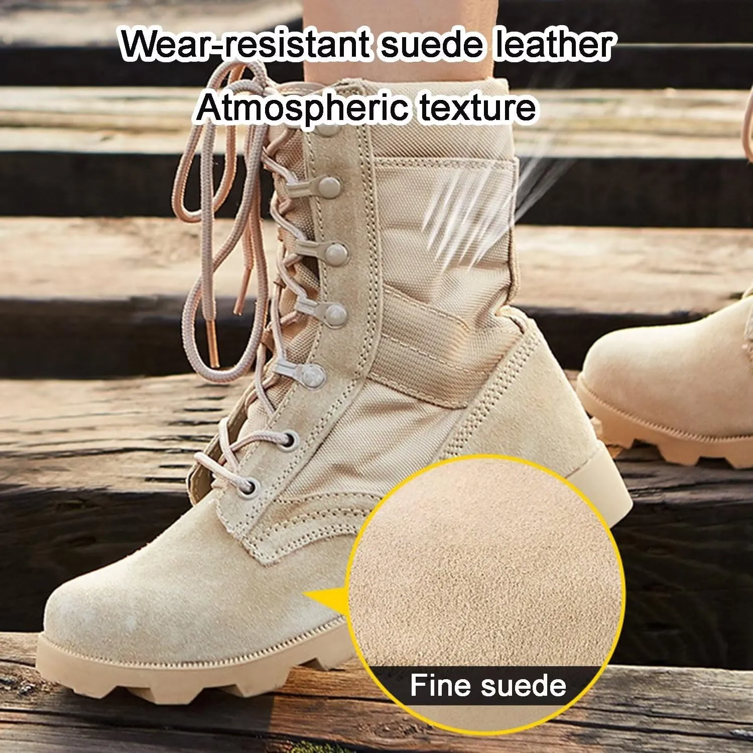 Men's Waterproof Work Military Tactical Boots Lightweight Comfortable Leather Outdoor Hiking Motorcycle Combat Boots