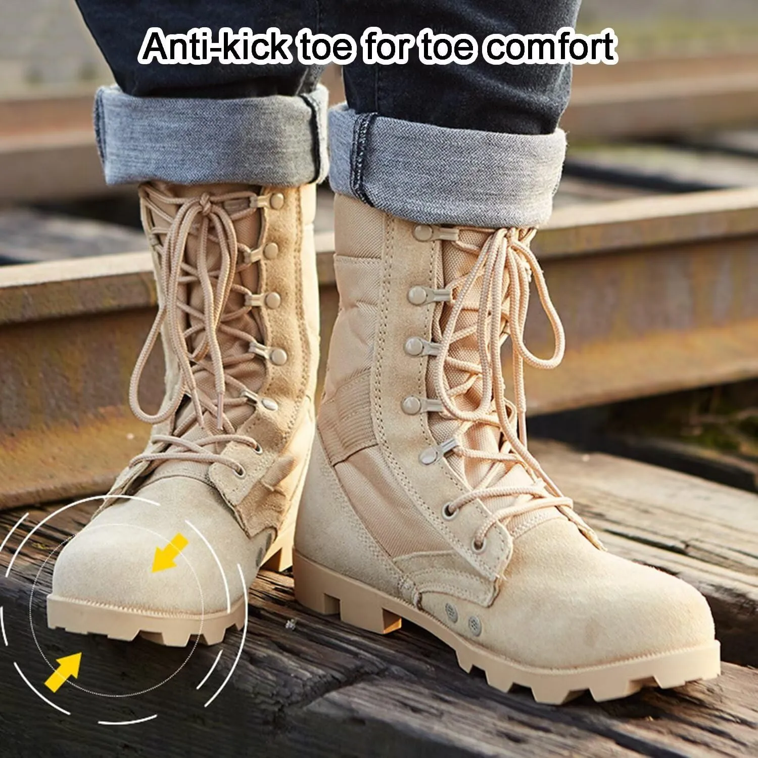Men's Waterproof Work Military Tactical Boots Lightweight Comfortable Leather Outdoor Hiking Motorcycle Combat Boots