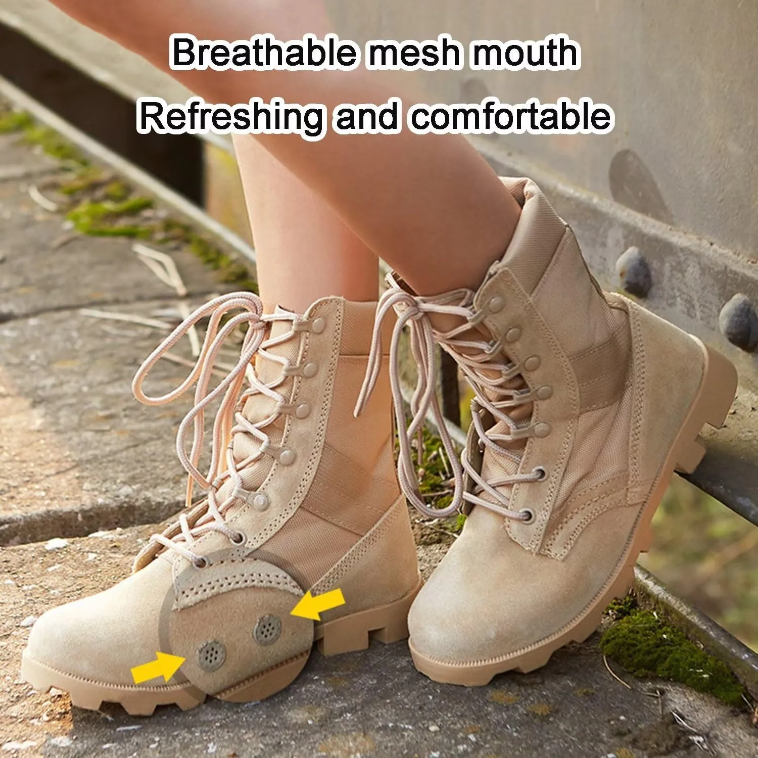 Men's Waterproof Work Military Tactical Boots Lightweight Comfortable Leather Outdoor Hiking Motorcycle Combat Boots