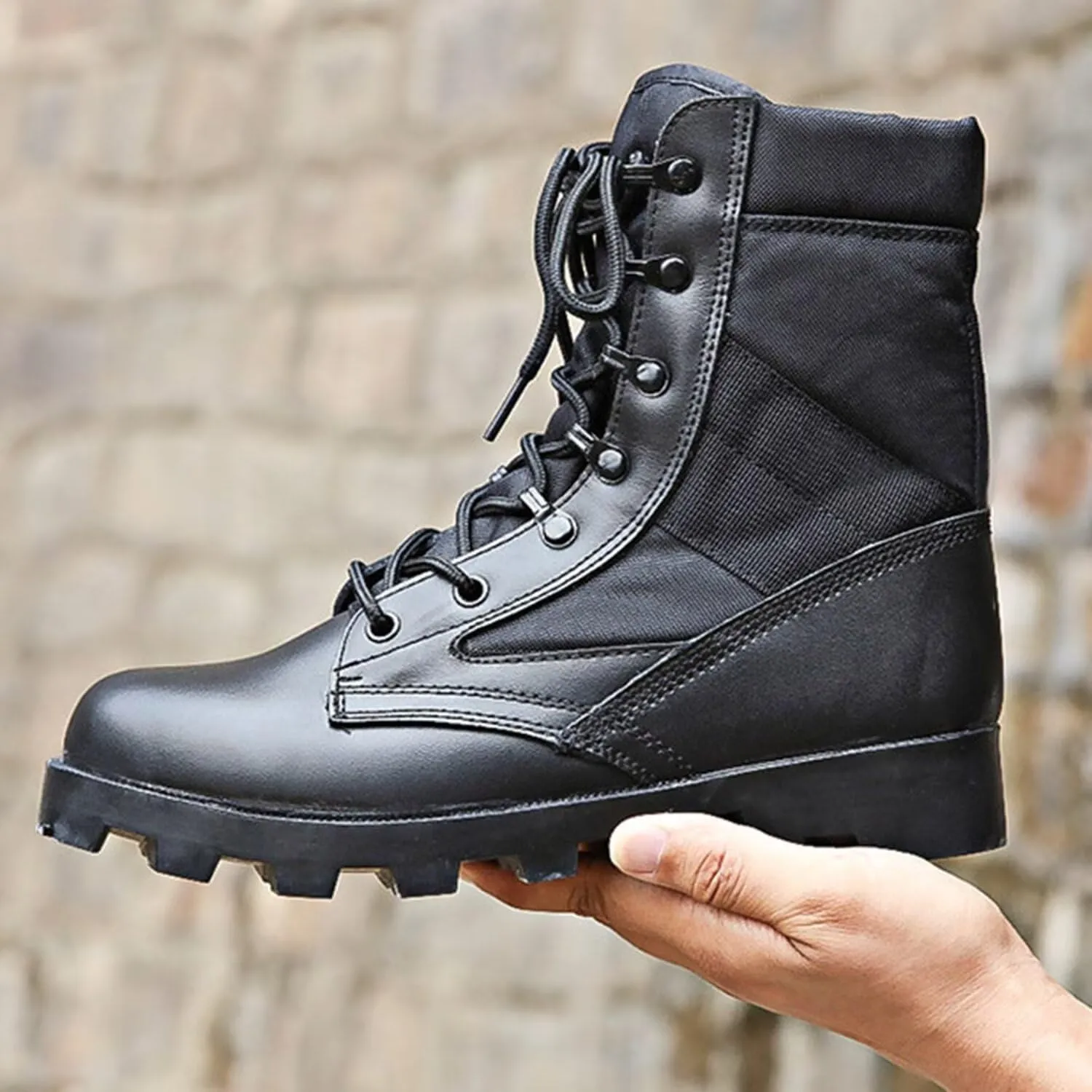 Men's Waterproof Work Military Tactical Boots Lightweight Comfortable Leather Outdoor Hiking Motorcycle Combat Boots