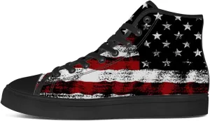 Men's Women's American Flag High Top Canvas Shoes USA Flag High Top Sneakers Lace Up Casual Shoes Gifts for Men Women