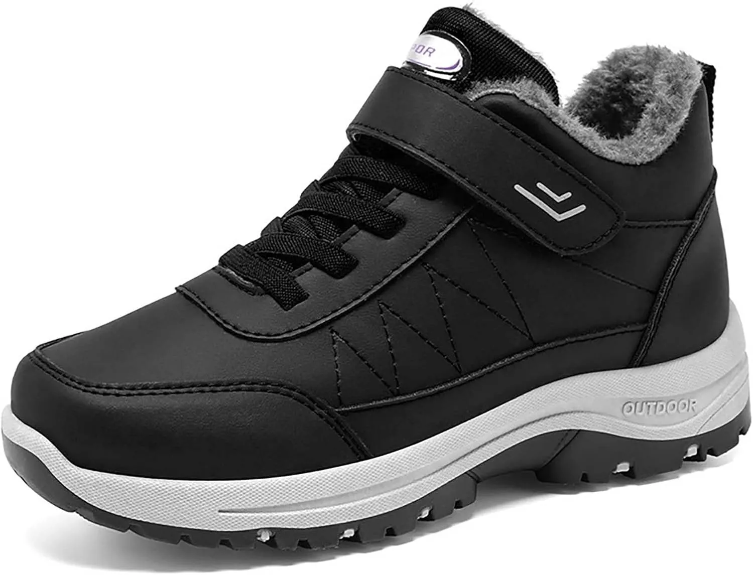 Men's Work Boots Slip On Hiking Sneakers Fur Lined Ankle Boot Women's Safety Shoes Composite Toe Platform Sneakers Indestructible Hike Grounded Footwear