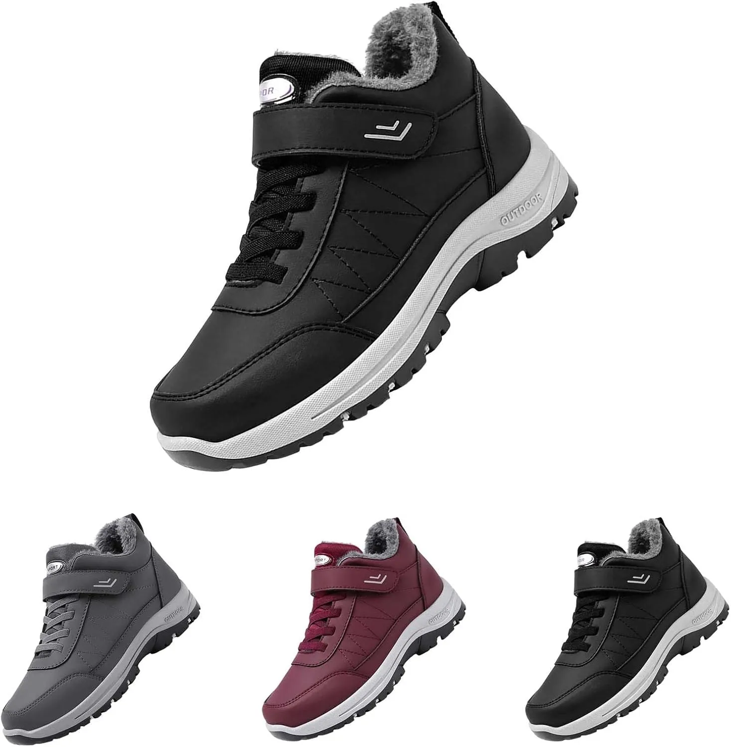 Men's Work Boots Slip On Hiking Sneakers Fur Lined Ankle Boot Women's Safety Shoes Composite Toe Platform Sneakers Indestructible Hike Grounded Footwear