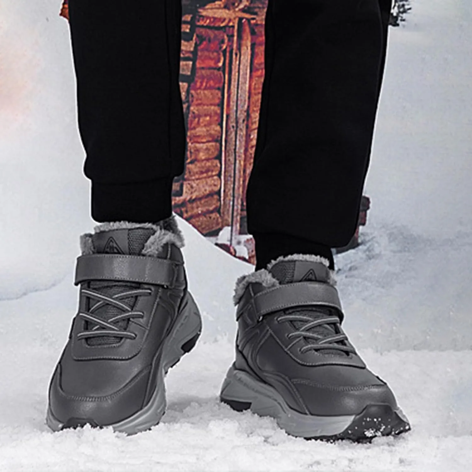 Men's Work Boots Steel Toe Hiking Sneakers Fur Lined Ankle Boot Safety Shoes for Women Insulated Waterproof Platform Shoes Work Hike Grounded Footwear