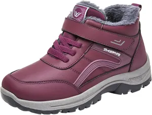 Men's Work Boots Wide Width Hiking Sneakers Warm Fur Lined Women's Workout Shoes Slip Resistant Wide Outdoor Shoes Slip on Loafers Hike Grounded Footwear