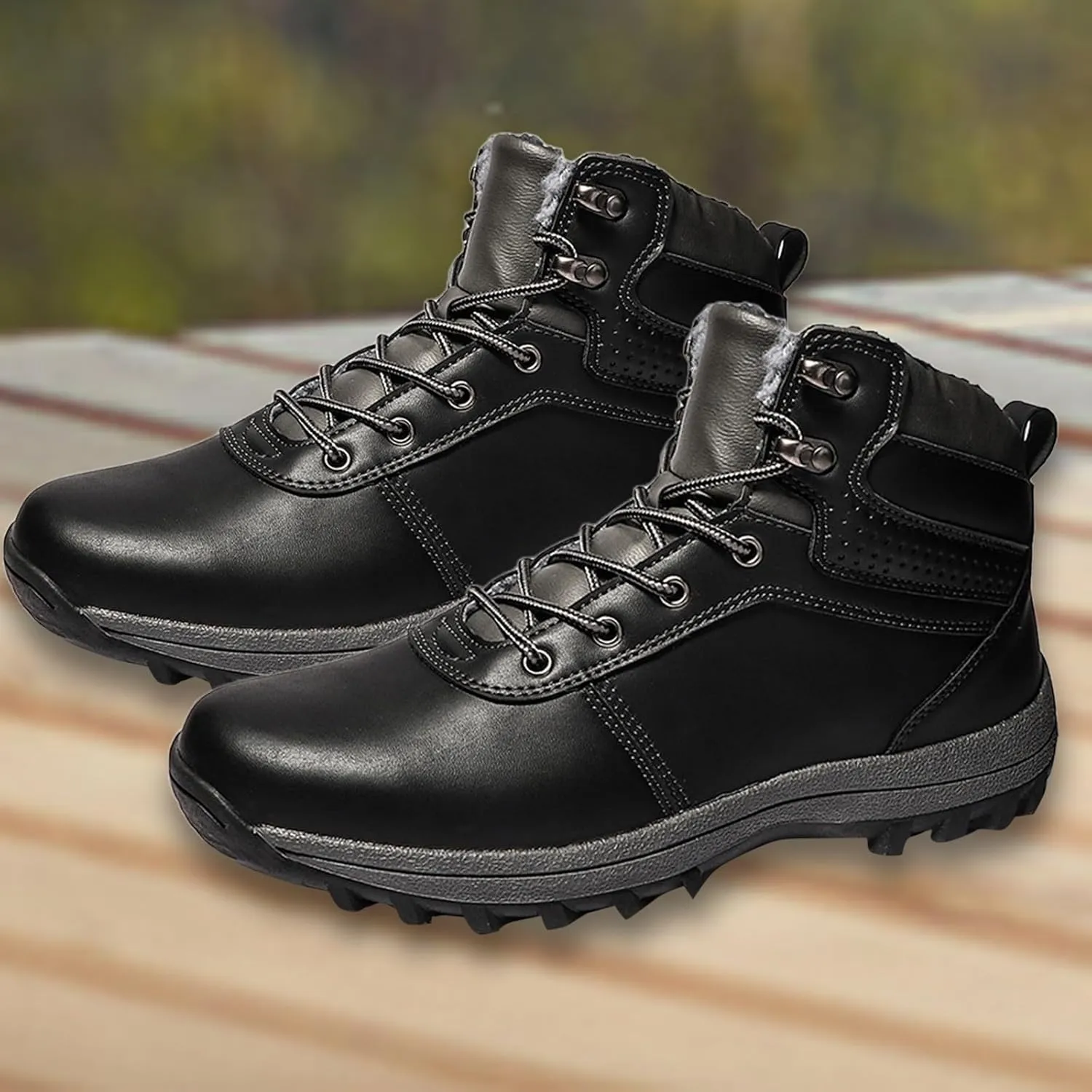 Men's Work Boots with Zipper Hiking Sneakers Warm Ankle Safety Toe Shoes for Women Insulated Waterproof Platform Shoes Work Hike Grounded Footwear