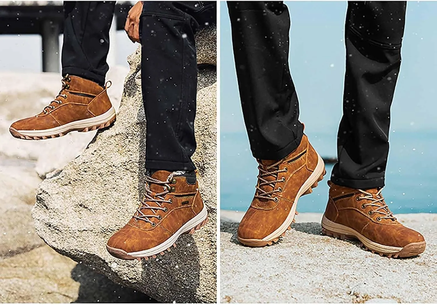 Military Tactical Boots for Men, Men's Waterproof Hiking Boots Outdoor Lightweight Work Boots Durable Leather Work Utility Outdoor Assault Boots