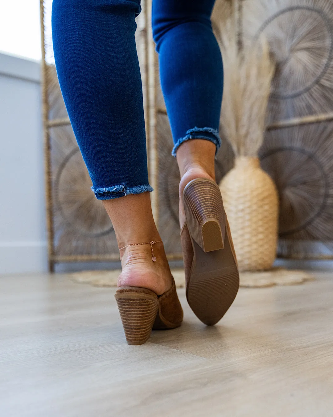 NEW! Corkys Sizzle Faux Suede Slip Ons - Tobacco