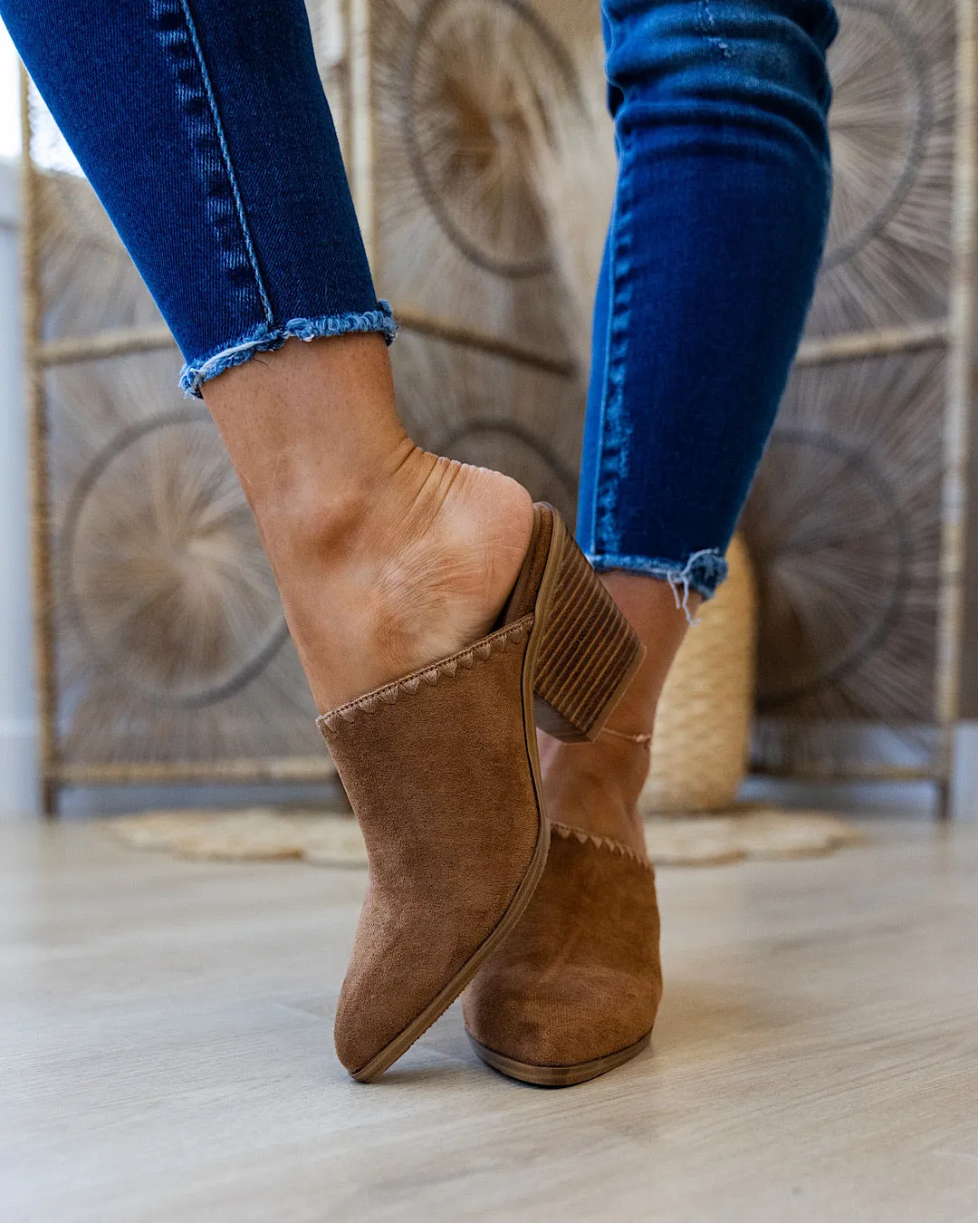 NEW! Corkys Sizzle Faux Suede Slip Ons - Tobacco