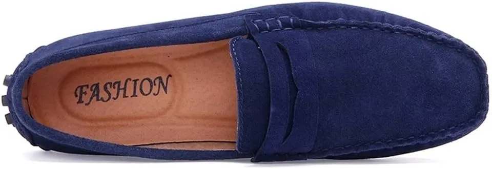 New for Men Mens Loafers Driving Penny Loafers Simple Solid Colors Suede Vamp Anti-Slip Lightweight Slip Resistant Comfortable Wedding Slip-ons