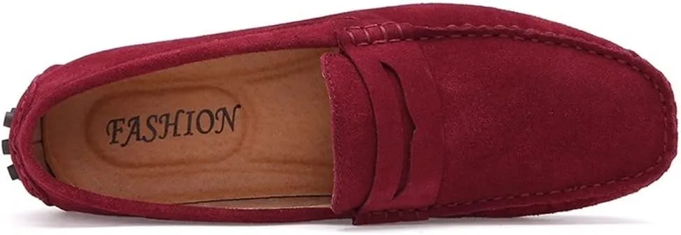 New for Men Mens Loafers Driving Penny Loafers Simple Solid Colors Suede Vamp Anti-Slip Lightweight Slip Resistant Comfortable Wedding Slip-ons