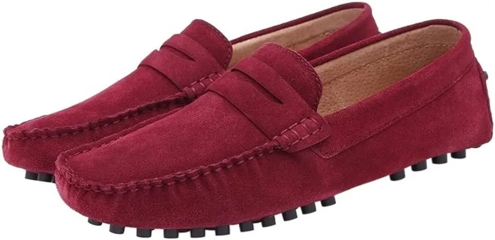 New for Men Mens Loafers Driving Penny Loafers Simple Solid Colors Suede Vamp Anti-Slip Lightweight Slip Resistant Comfortable Wedding Slip-ons